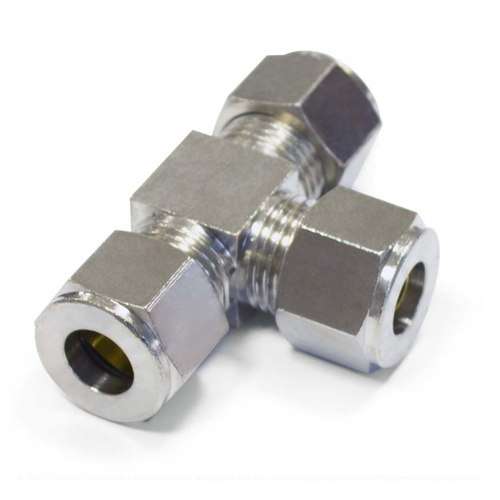 Соединитель Т-образный для шланга 3/8 (обжимной)